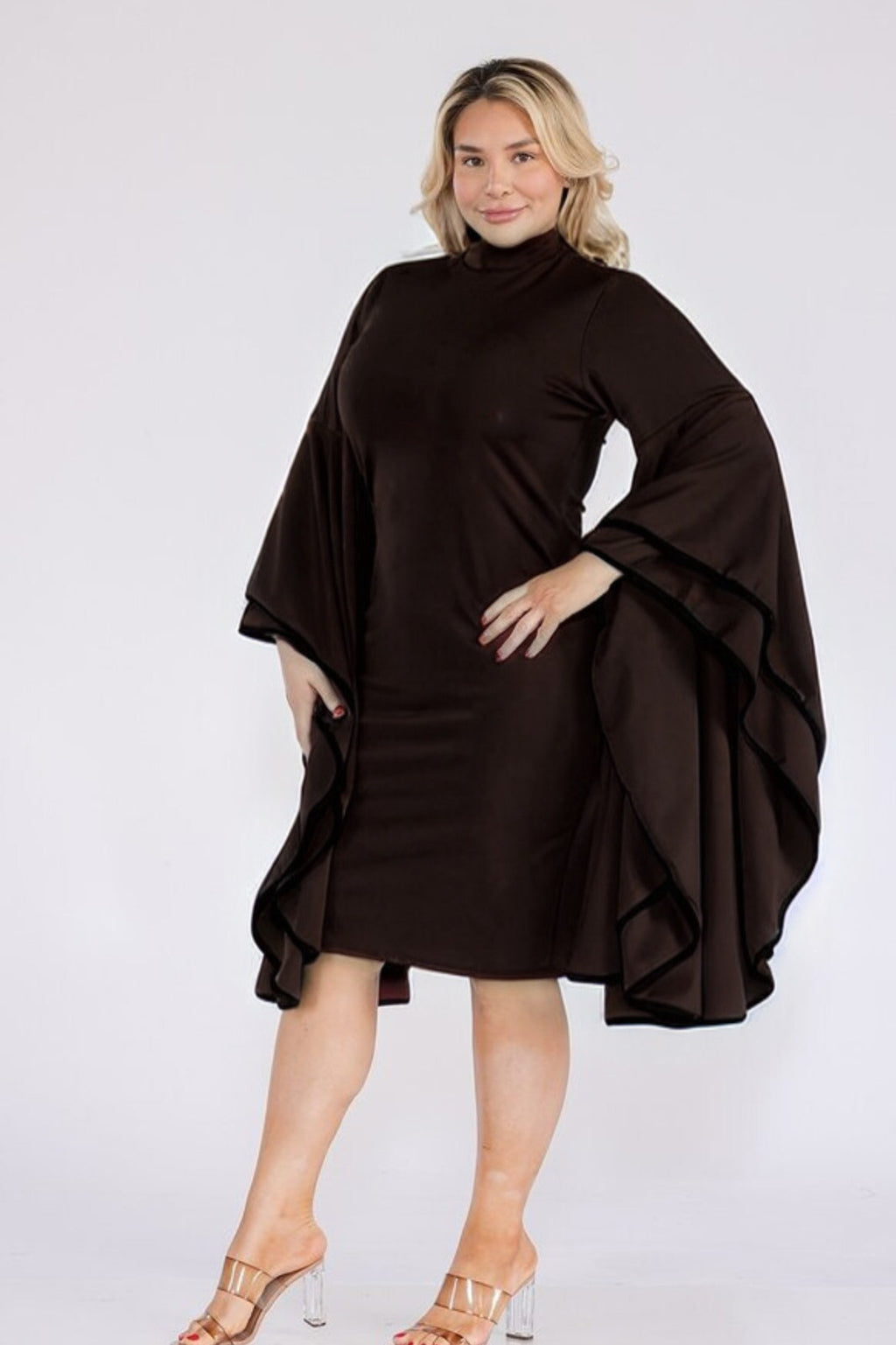 dramatic midi dress Black Dramatic Sleeve Dress – PricedJustRightFashion