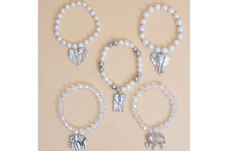 Mixed Silver Bead Elephant Bracelets