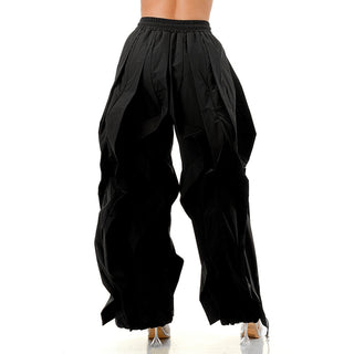 Black Ruffle Jogger Pants