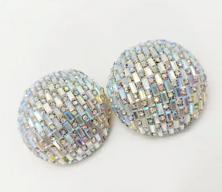 Crystal Oversize Circle Stud Earrings