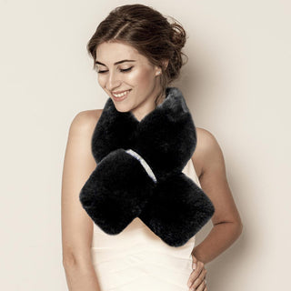 Faux Fur Bling Pull Through Scarf