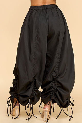 Black Drawstring Cargo Pants