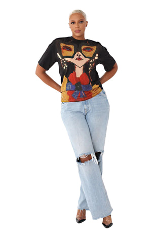 Black Graphic Tee Shirt