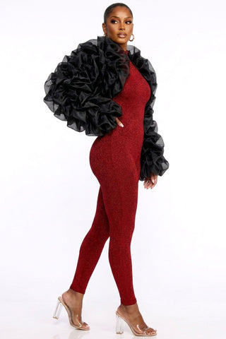 Black Ruffle Bolero Jacket