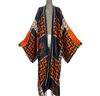 Black & Orange Design Print Kimono