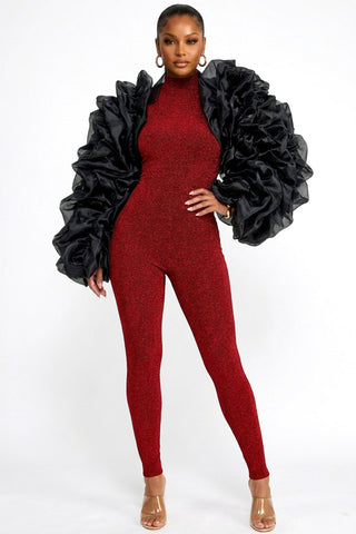 Black Ruffle Bolero Jacket