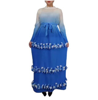 Ombre Tie Dye Accordion Dress