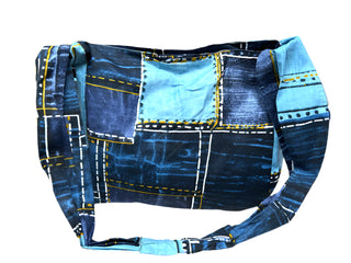 Blue Gold Print Cross Body Purse