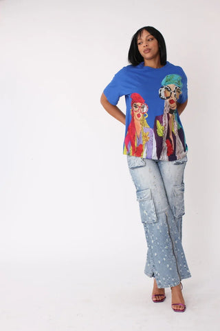 Royal Blue Graphic Tee Shirt
