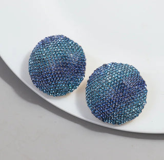 Crystal Oversize Circle Stud Earrings