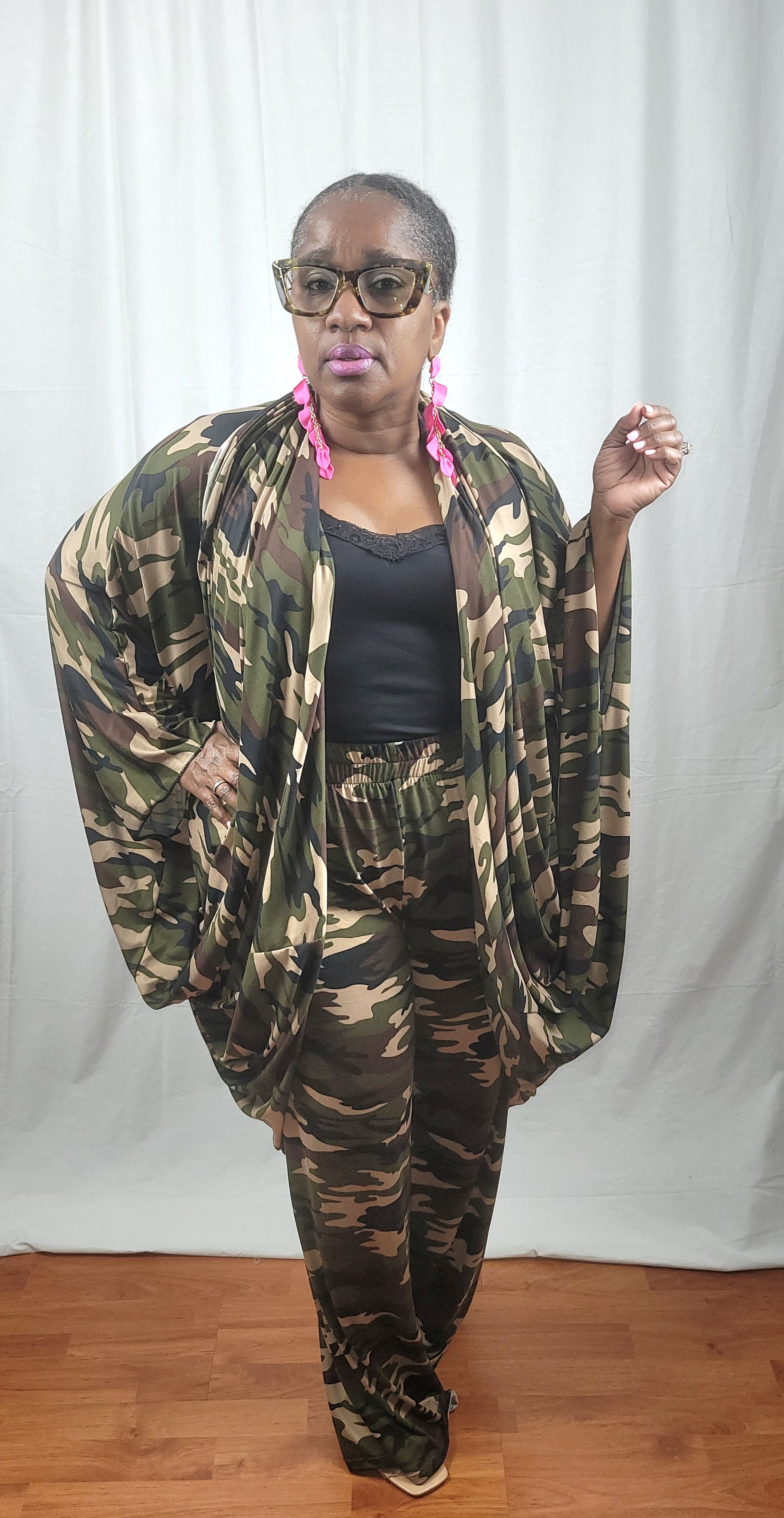 Two Piece Camouflage Duster Pant Set – PricedJustRightFashion