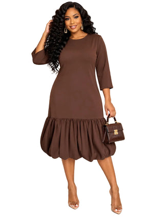 Chocolate Balloon Midi Dress