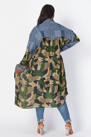 Camouflage Denim Shirt Dress