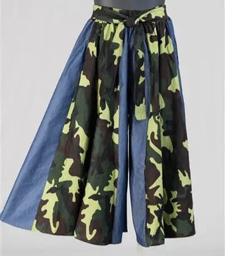 Camouflage & Denim Palazzo pants