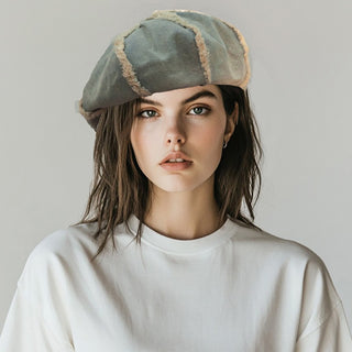 Denim Distress Beret