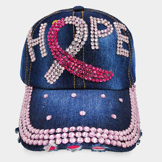 Denim Hope Bling Baseball Cap