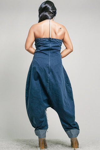 Halter Denim Jumpsuit