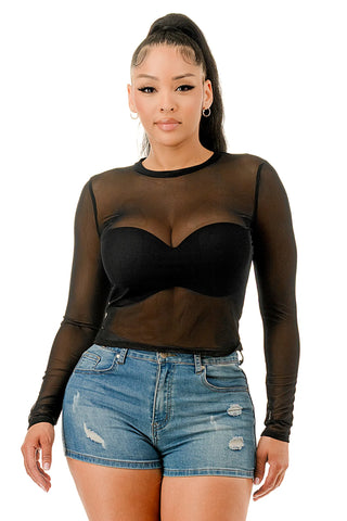 Mesh Top & One Shoulder Swirl Ruffle Tank Top Set