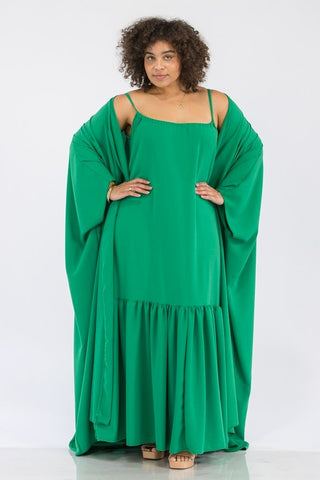 Green Maxi Dress w/Matching Duster