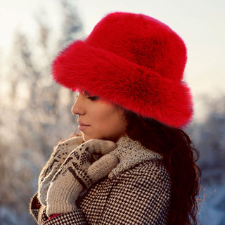 Faux Furry Fur Bucket Hat