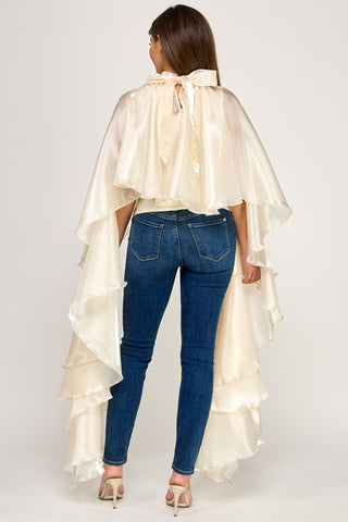 Ivory Flare Top Blouse