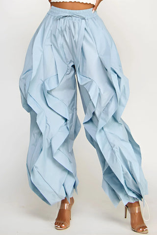 Sky Blue Ruffle Jogger Pants