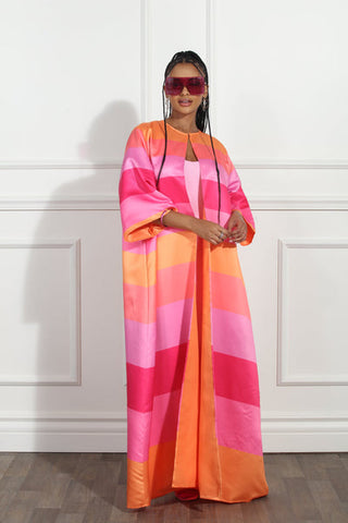 Dreamsicle Stripe Open Duster