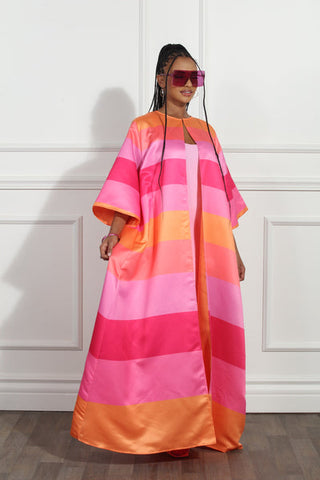 Dreamsicle Stripe Open Duster