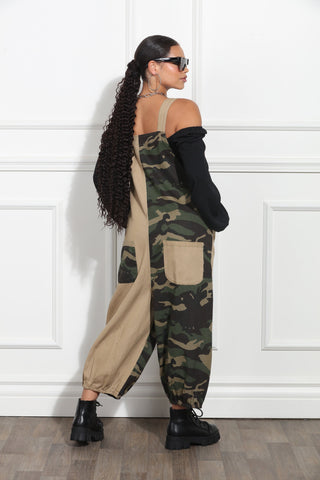 Camouflage Tan Stripe Jumpsuit