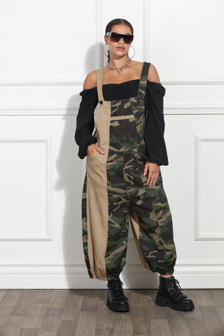 Camouflage Tan Stripe Jumpsuit