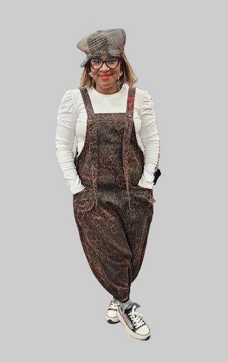 Brown Leopard Overalls
