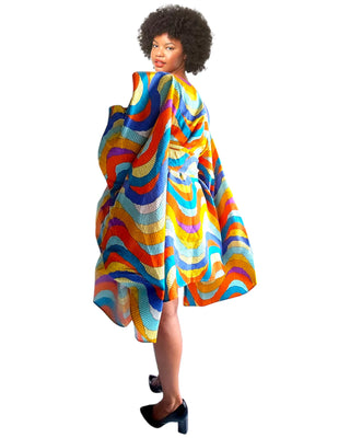 Colorful Wing Poncho Dress