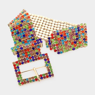 Multicolor Rhinestone Belt Buckle Bracelet