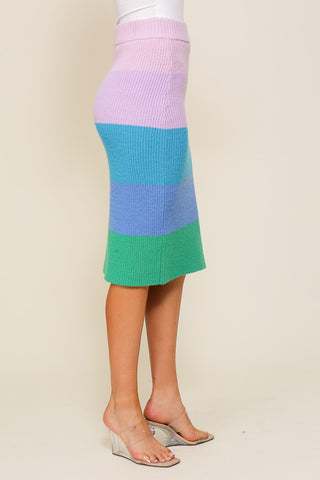 Multicolor Stripe Skirt