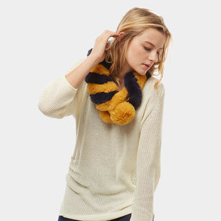 Navy & Yellow Pull Through Scarf