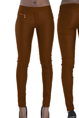 Brown Faux Leather Legging Pants