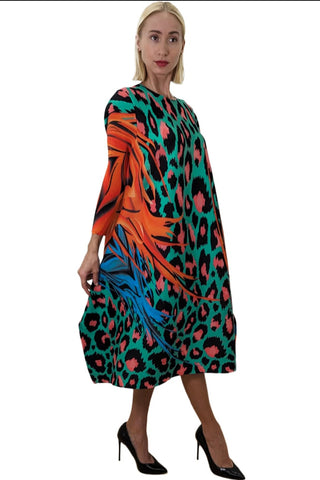 Accordion Cheeatah Dress