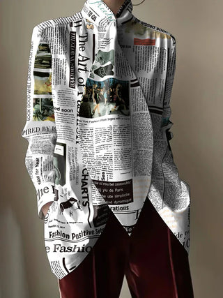 News Paper Lapel Shirt