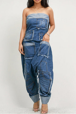 Halter Denim Jumpsuit