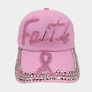 Pink Faith Bling Baseball Cap