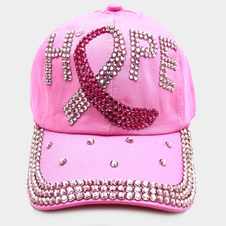 Pink Hope Bling Baseball Cap