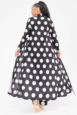 White Polka Dot Duster Pant Set