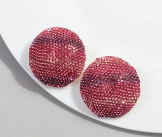 Crystal Oversize Circle Stud Earrings