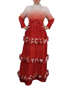 Ombre Tie Dye Accordion Dress