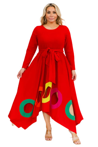 Red Open Circle Dress