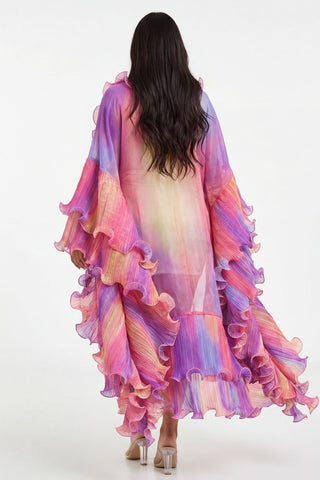 Sherbet Ruffle Open Cardigan