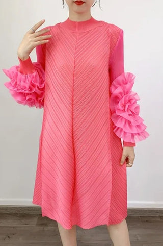 Accordion Style Midi Dress