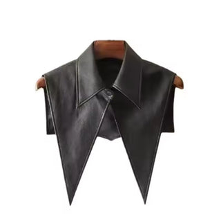 Black Faux Leather Collar