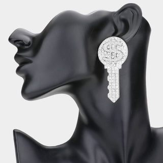 Dollar Sign Key Earrings