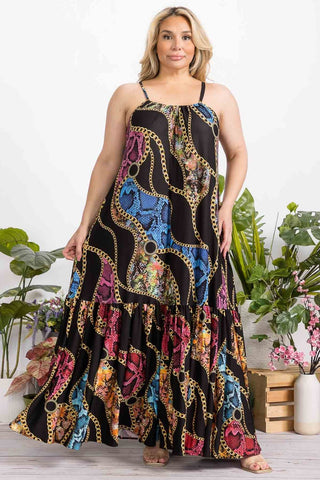 Snake Skin Pattern Maxi Dress